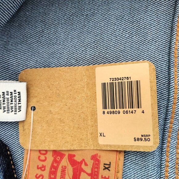 NWT Mens Levi`s Size XL Color Denim Cotton Jacket - Picture 9 of 12